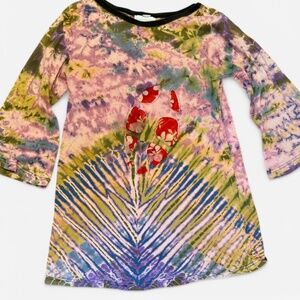 Hippie Tie Dye Shirt 3/4 sleeve